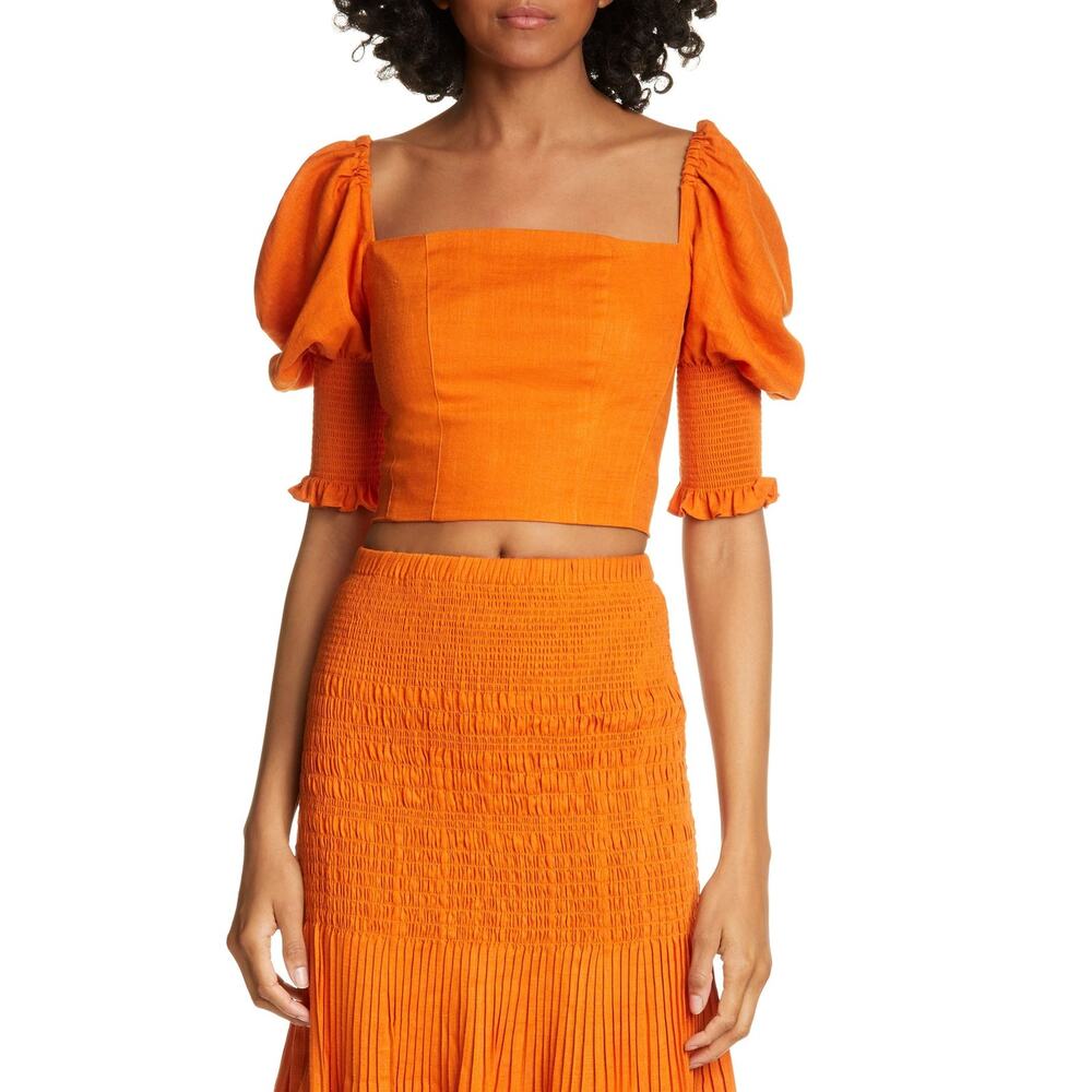 NICHOLAS Puff Sleeve Bustier Top